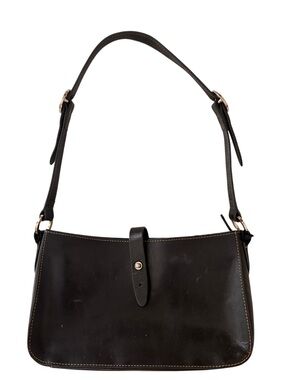 Valerie Stevens | Y2K 2000’s leather black small structured shoulder bag